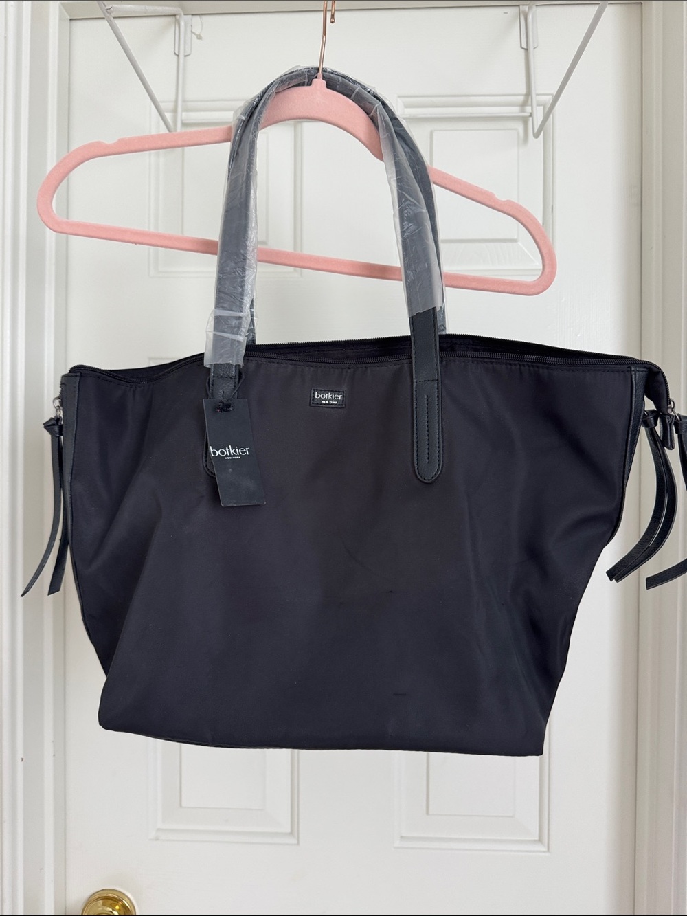 New with tags Botkier New York Black Nylon Bond Tote Bag / Travel Carryall